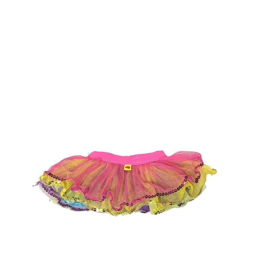 Build A Bear Rainbow Tutu Tulle Skirt Sequin Trim BABW Clothes Accessory